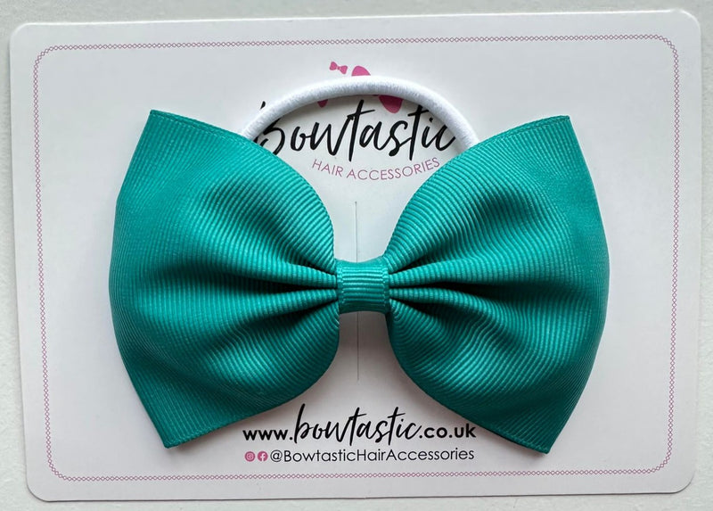 4.5 Inch Tuxedo Bow Bobble - Jade Green