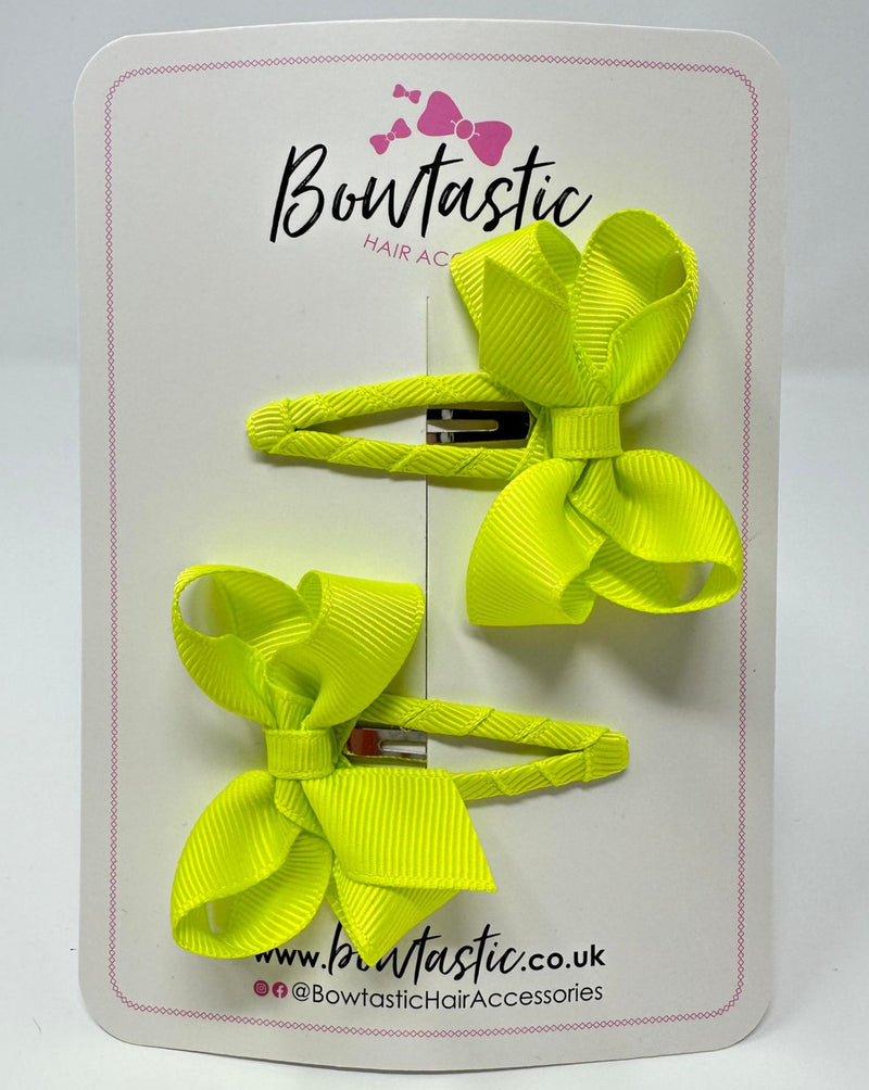 2 Inch Bow Snap Clip - Pineapple - 2 Pack