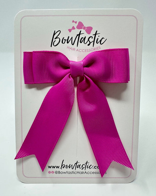 3.5 Inch Tail Bow - Raspberry Rose