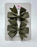 3 Inch Pinwheel Bow - Deep Sage - 2 Pack