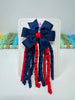 3 Inch Pinwheel Corker Bow - Red & Navy