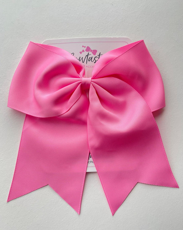 7 Inch Cheer Bow - Geranium Pink