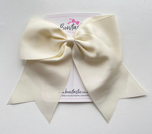 7 Inch Cheer Bow - Antique White