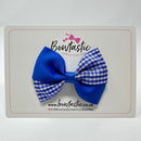 3 Inch Twist Bow - Royal Blue Gingham