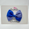 3 Inch Twist Bow - Royal Blue Gingham