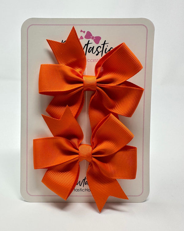 3 Inch Pinwheel Bow - Russet Orange - 2 Pack