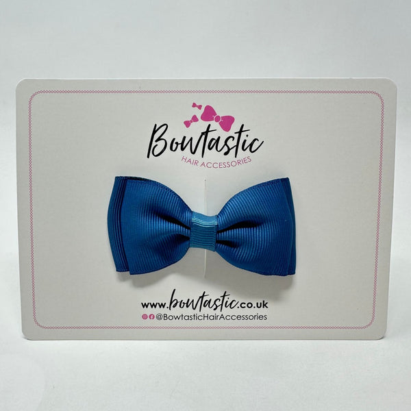 3 Inch Flat Double Bow - Antique Blue
