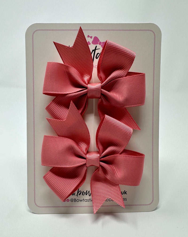 3 Inch Pinwheel Bow - Dusty Rose - 2 Pack
