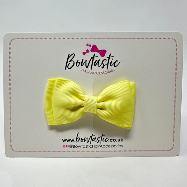 3 Inch Flat Double Bow - Baby Maize