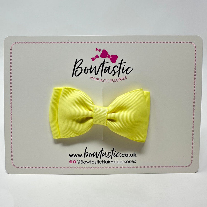 3 Inch Flat Double Bow - Baby Maize