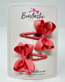 2 Inch Bow Snap Clip - Dusty Rose - 2 Pack