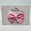 3 Inch Twist Bow - Pink Gingham