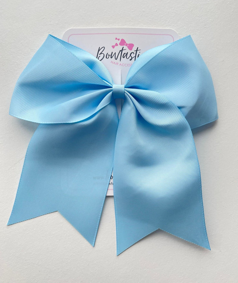 7 Inch Cheer Bow - Blue Topaz