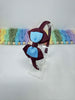 2.5 inch Bow Alice Band - Burgundy & Blue Mist