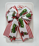 4 Inch Tail Bow - Christmas Stripe