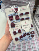 School Bundle - Small Bows/Clips/Bobbles Pairs - 10 Pack - Burgundy & Bluebell