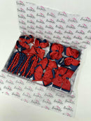 School Bundle - 5 Matching Pairs - Clips & Bobbles - Navy & Red