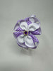 4 inch Flower Alice Band - Lilac & White Gingham