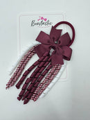 3 Inch Pinwheel Corker Bobble - Burgundy & White Gingham