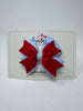 3.5 Inch 2 Layer Bow - Red & Bluebell