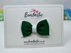 3 Inch Flat Double Bow - Forest Green & White