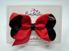 4 Inch Double Ribbon Bow - Red & Black