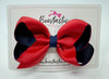 4 Inch Double Ribbon Bow - Red & Navy