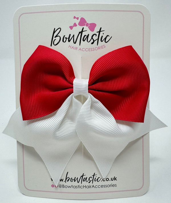 3.5 Inch Flat Tail Bow - Red & White