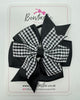 4 Inch Double Pinwheel Bobble - Black & Black Gingham