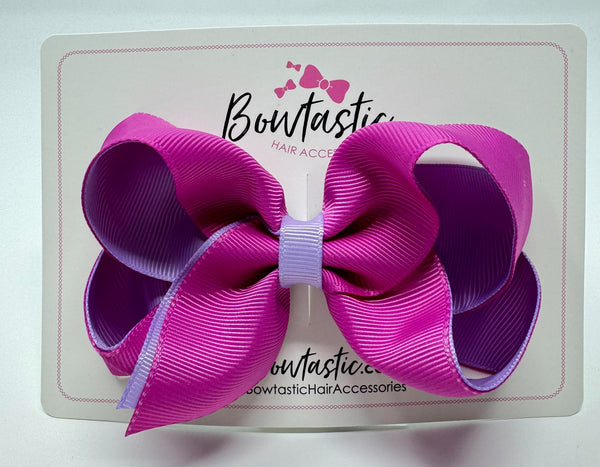4 Inch Double Ribbon Bow - Garden Rose & Light Orchid