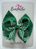 4 Inch Double Bow - Forest Green & Green Gingham