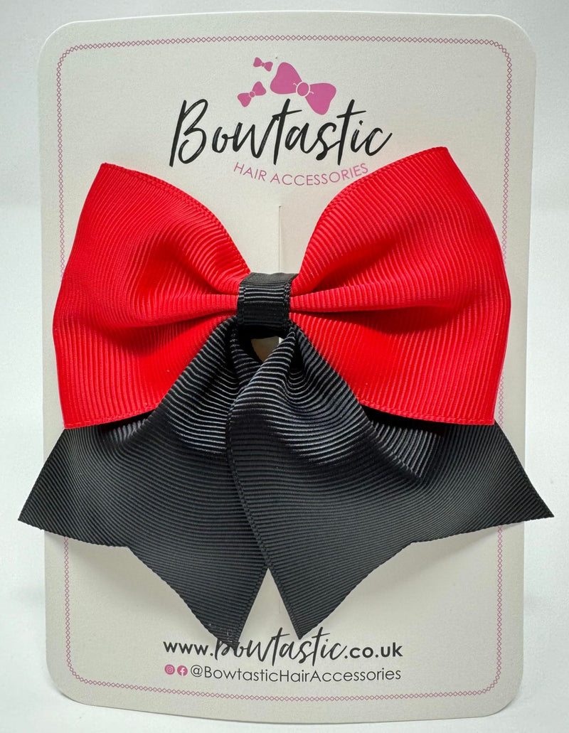 3.5 Inch Flat Tail Bow - Red & Black