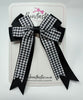 4 Inch Double Tail Bow - Black Gingham