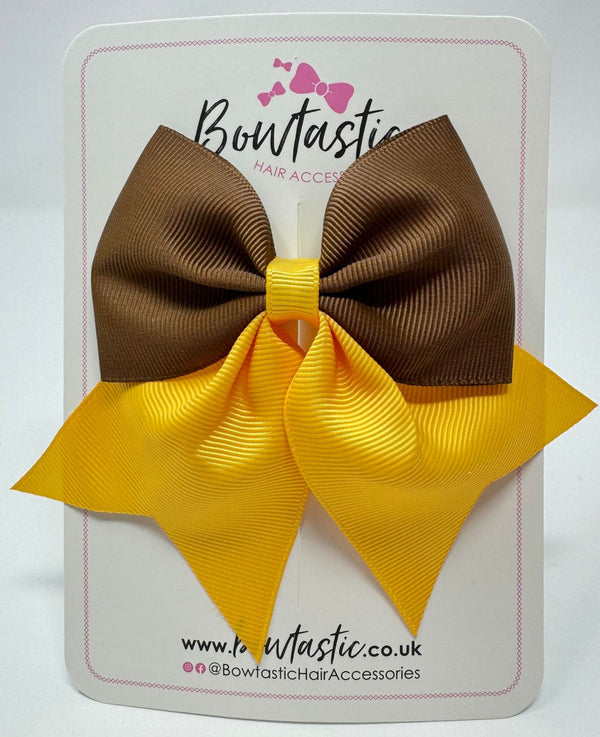 3.5 Inch Flat Tail Bow - Turftan & Yellow Gold