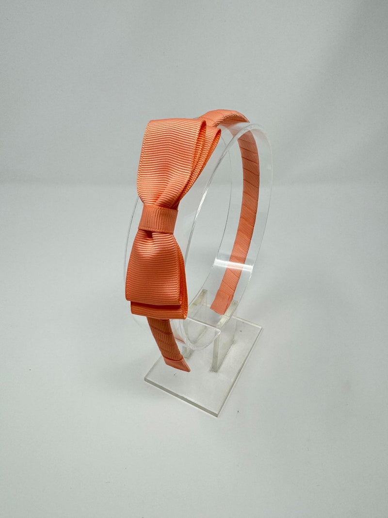 3 Inch Flat Bow Alice Band - Peach