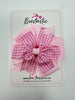 4 Inch Double Pinwheel Bobble - Pink & Pink Gingham