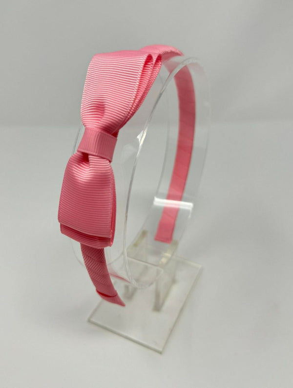 3 Inch Flat Bow Alice Band - Pink