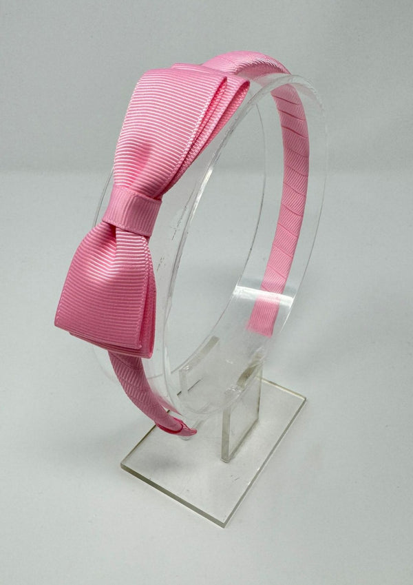 3 Inch Flat Bow Alice Band - Rose Pink
