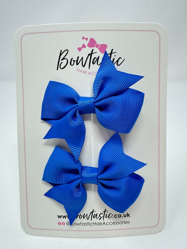 2.5 Inch Flat Bow Style 2 - Royal Blue - 2 Pack