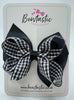 4 Inch Double Bow - Black & Black Gingham