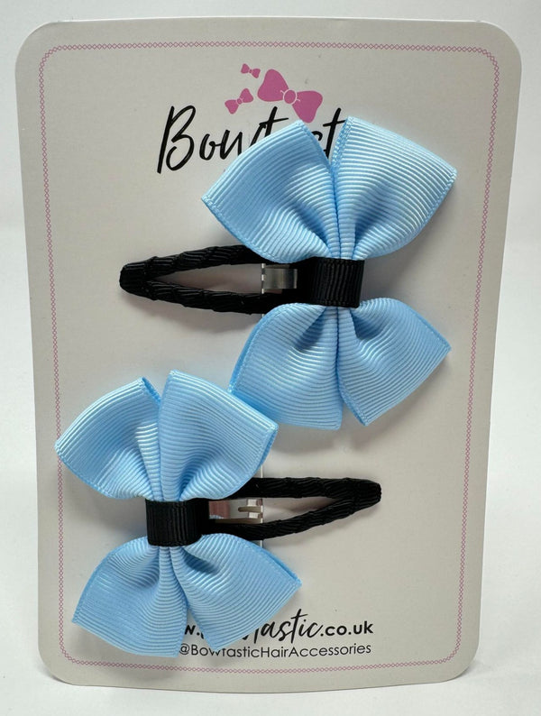 2.5 Inch Butterfly Snap Clips - Black & Blue Topaz - 2 Pack