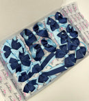 School Bundle - 5 Matching Pairs - Navy & Blue Topaz - Clips & Bobbles