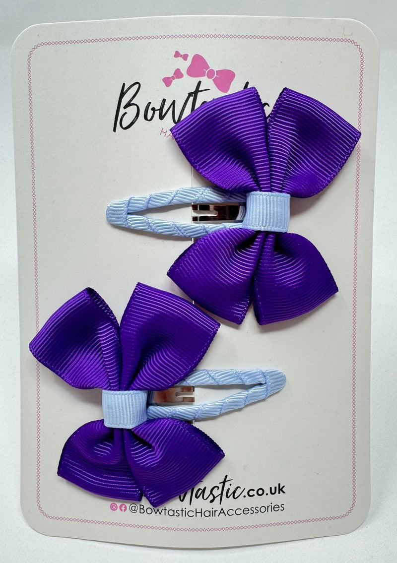 2.5 Inch Butterfly Snap Clips - Purple & Bluebell - 2 Pack