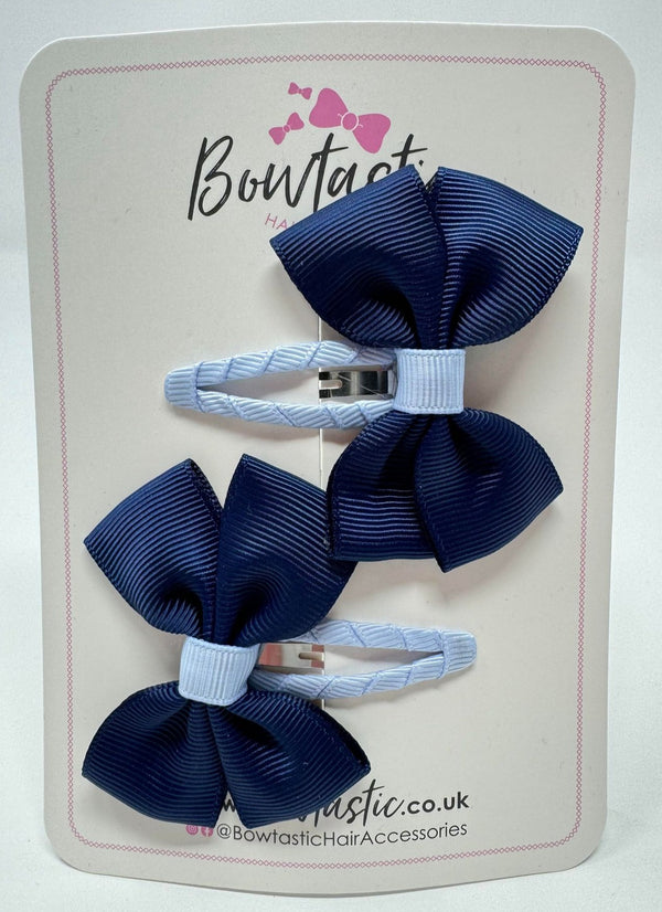 2.5 Inch Butterfly Snap Clips - Navy & Bluebell - 2 Pack