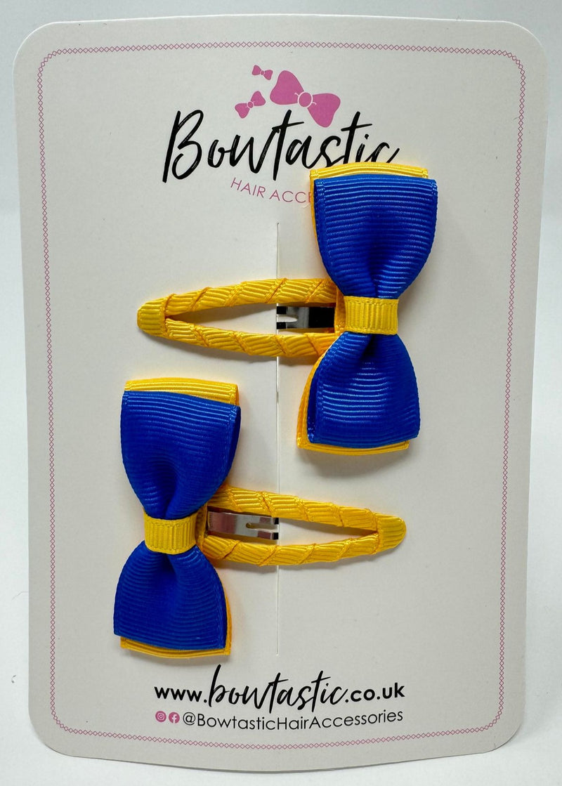 1.75 Inch Snap Clip - Royal Blue & Yellow Gold - 2 Pack