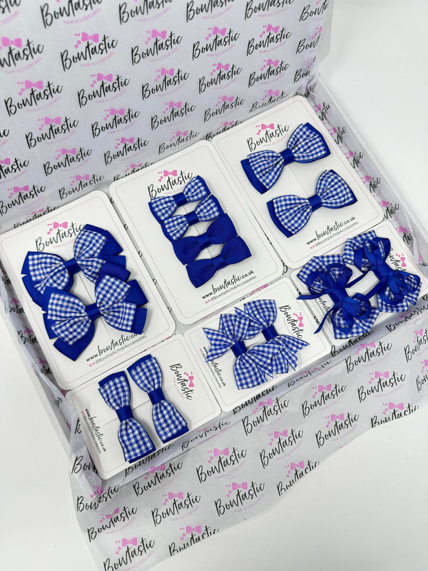 School Gingham Bundle - Cobalt Gingham - 14 Pack