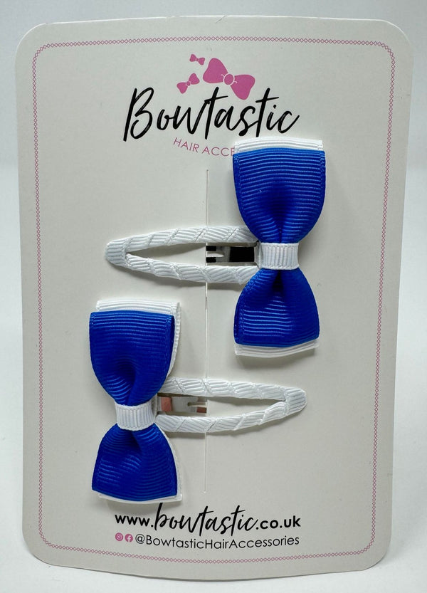 1.75 Inch Snap Clip - Royal Blue & White - 2 Pack