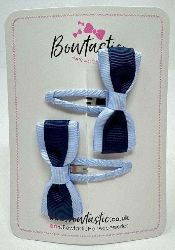 2.5 Inch Tuxedo Snap Clip - Navy & Bluebell - 2 Pack