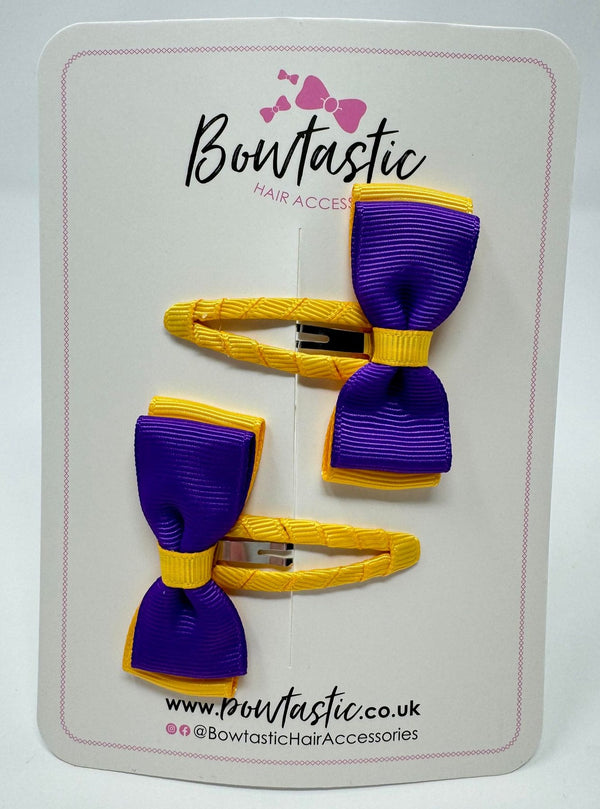 1.75 Inch Snap Clip - Purple & Yellow Gold - 2 Pack