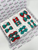 School Bundle - Jade Green & Red - 14 Pack - Backing Cards Not Included